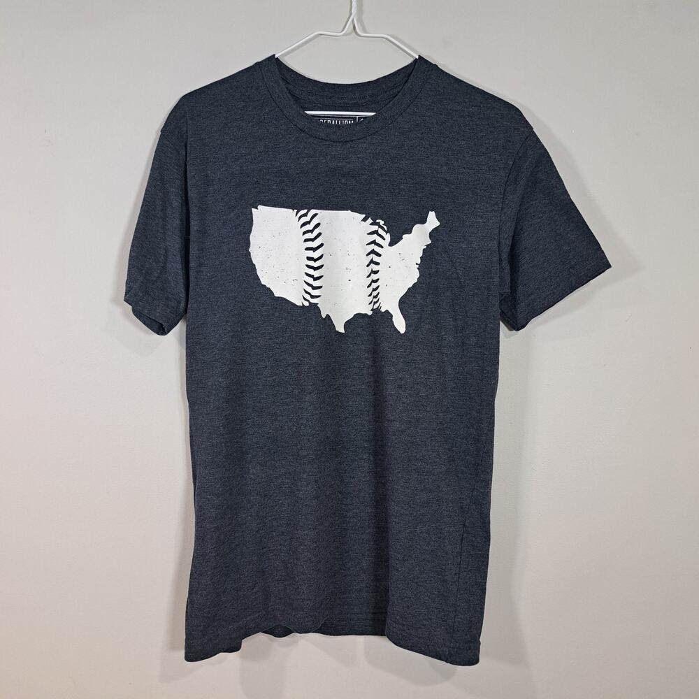 Baseballism USA Baseball T-Shirt Dark Gray Medium